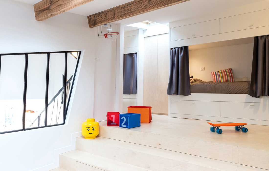Chambre d'enfant dans un loft à Nantes