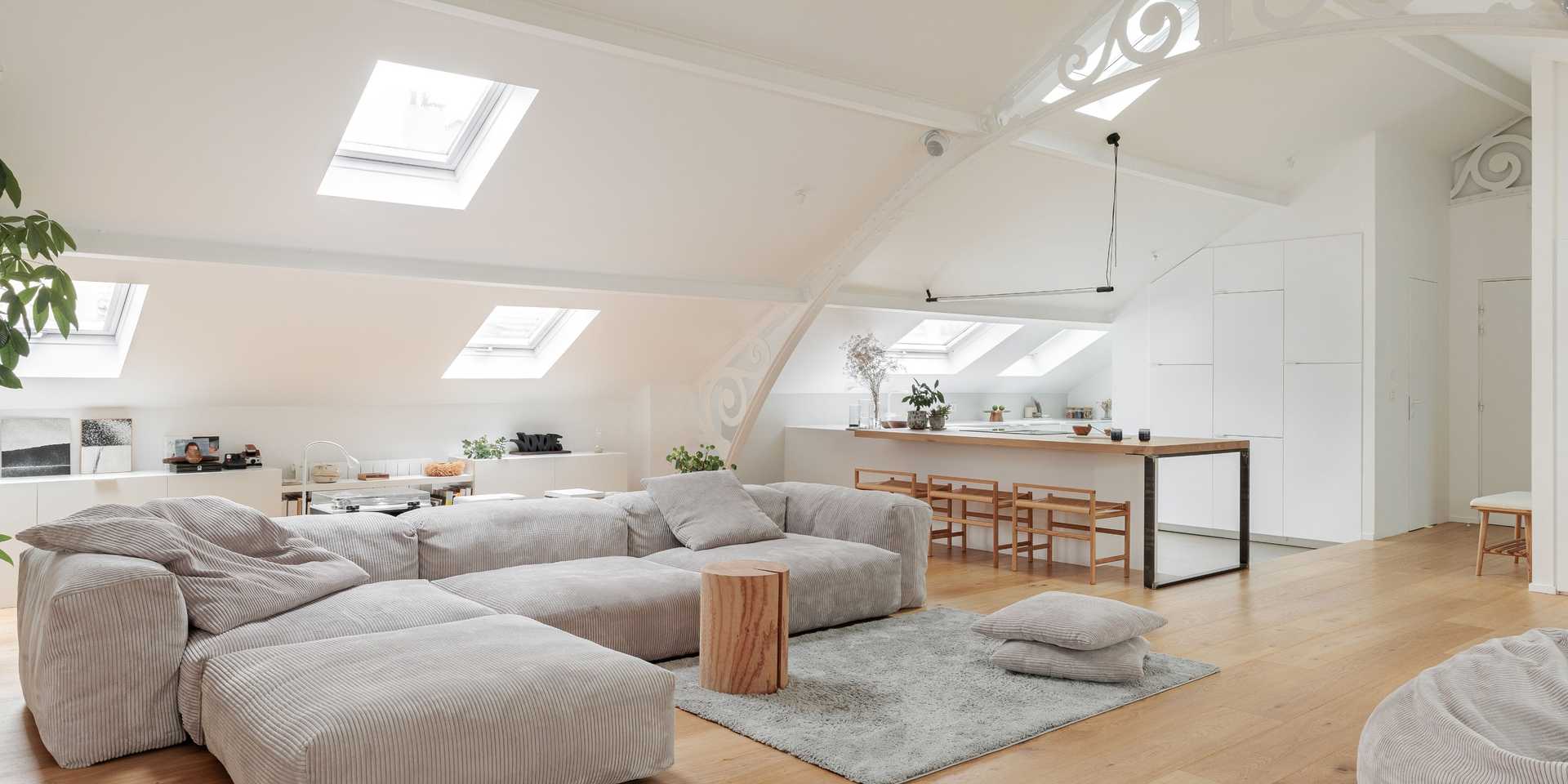Renovation of an attic apartment by an interior architect in Nantes