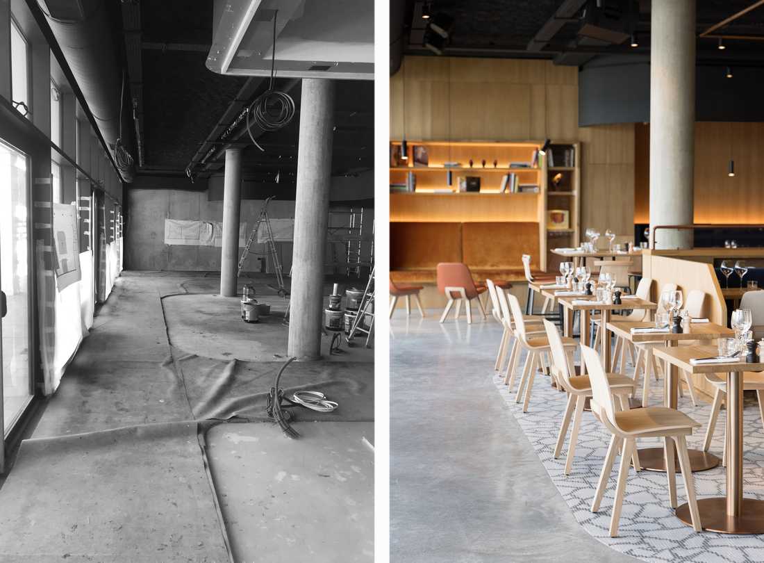 Réovation d'un restaurant par un architecte à Nantes en photos avant-après