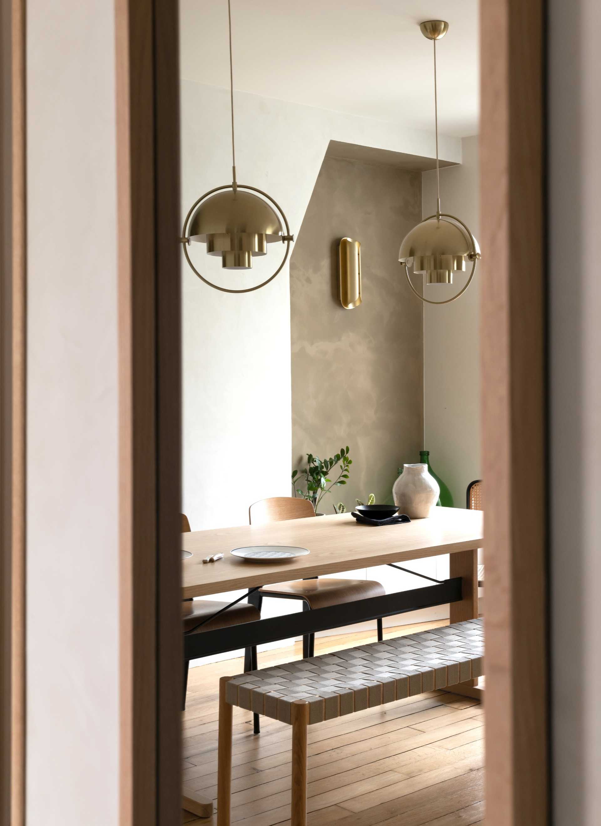 Dining room of an apartment decorated by a local interior decorator from Nantes
